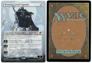 Tezzeret, Cruel Captain (Borderless) from Edge of Eternities Magic the Gathering Proxy