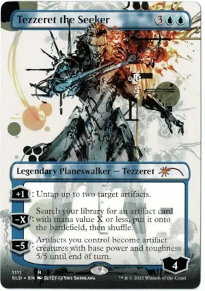 Tezzeret the Seeker (Borderless) from Secret Lair Drop Magic the Gathering Proxy