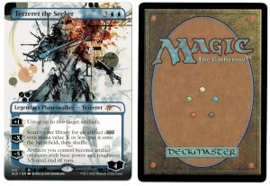 Tezzeret the Seeker (Borderless) from Secret Lair Drop Magic the Gathering Proxy