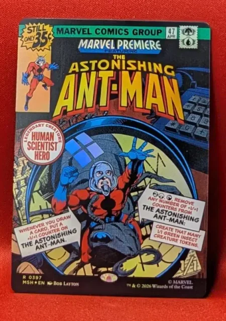 FOIL The Astonishing Ant-Man (Borderless) from Marvel Super Heroes Magic the Gathering Proxy