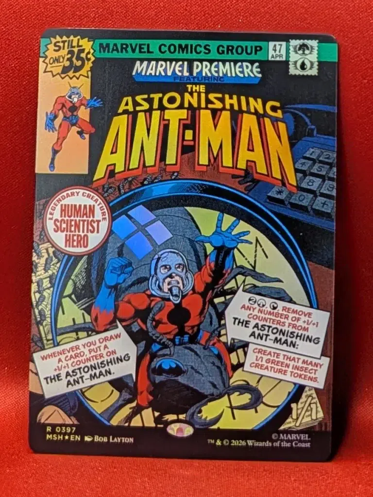 FOIL The Astonishing Ant-Man (Borderless) from Marvel Super Heroes Magic the Gathering Proxy
