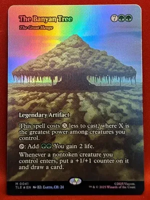 FOIL The Banyan Tree (The Great Henge) (Borderless) from Avatar: The Last Airbender: Eternal-Legal Magic the Gathering Proxy