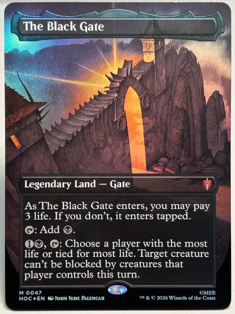 FOIL The Black Gate (Borderless) from The Hobbit: Eternal-Legal Magic the Gathering Proxy