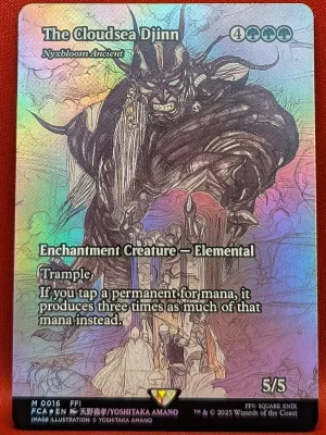 FOIL The Cloudsea Djinn (Nyxbloom Ancient)(Showcase) from FINAL FANTASY: Through the Ages Magic the Gathering Proxy