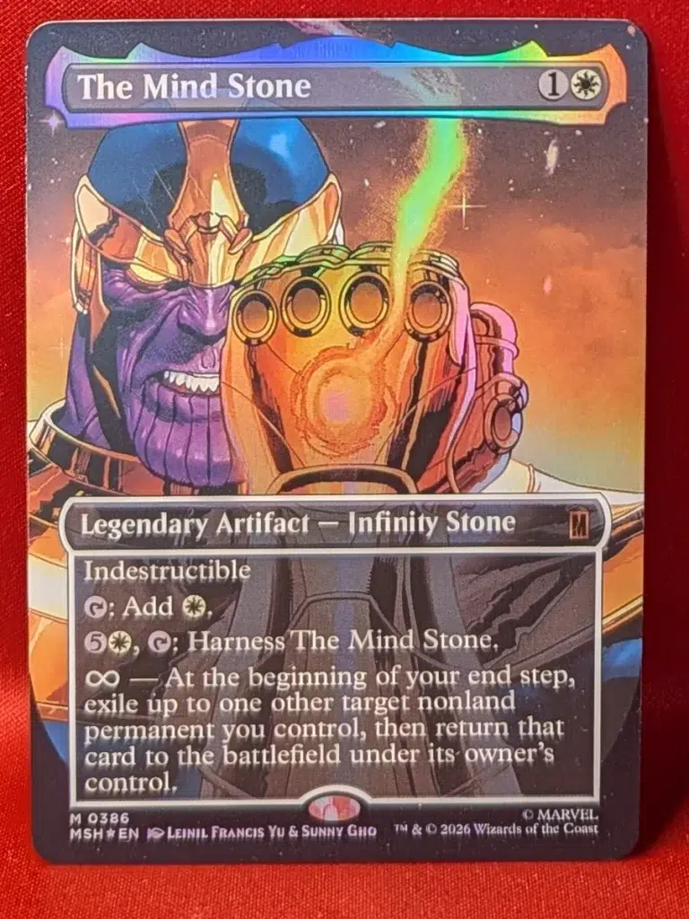 FOIL The Mind Stone (Borderless) from Marvel Super Heroes Magic the Gathering Proxy