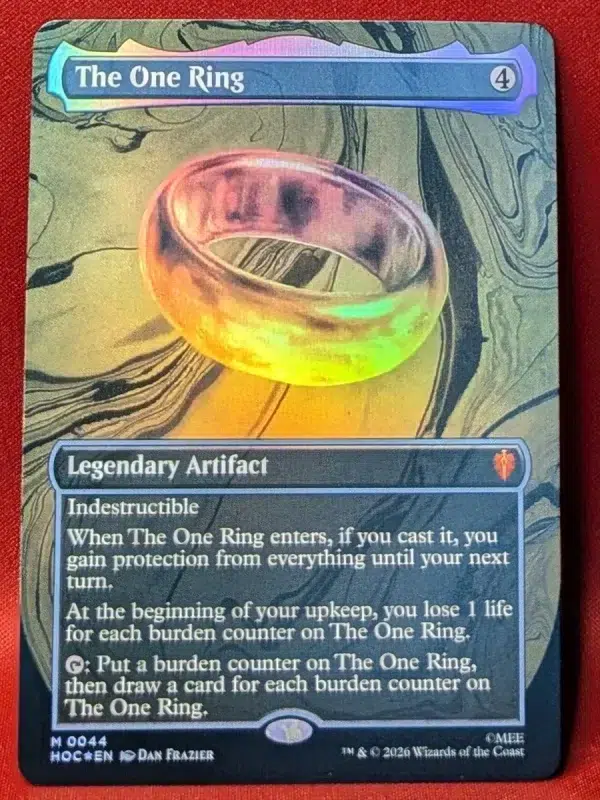 FOIL The One Ring (Borderless) from The Hobbit Commander Magic the Gathering Proxy