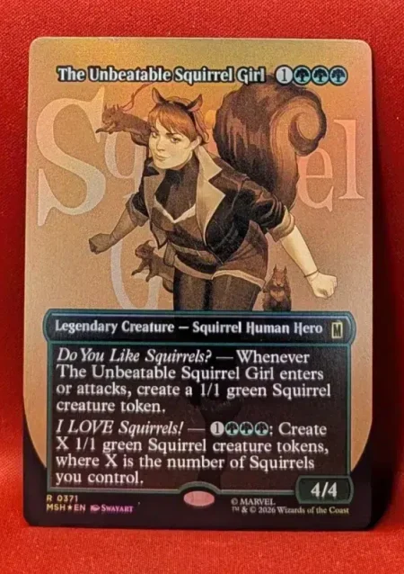 FOIL The Unbeatable Squirrel Girl (Borderless) from Marvel Super Heroes Magic the Gathering Proxy