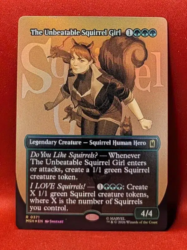 FOIL The Unbeatable Squirrel Girl (Borderless) from Marvel Super Heroes Magic the Gathering Proxy