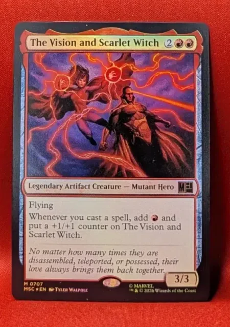 FOIL The Vision and Scarlet Witch from Marvel Super Heroes Commander Magic the Gathering Proxy