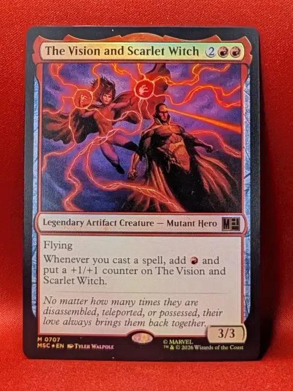 FOIL The Vision and Scarlet Witch from Marvel Super Heroes Commander Magic the Gathering Proxy