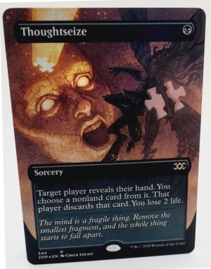 FOIL Thoughtseize (Borderless) from Double Masters Proxy