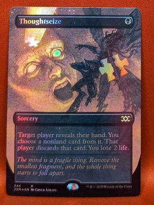 FOIL Thoughtseize (Borderless) from Double Masters Magic the Gathering Proxy