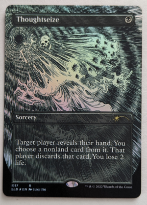 FOIL Thoughtseize (Borderless) from Secret Lair Drop Series Proxy