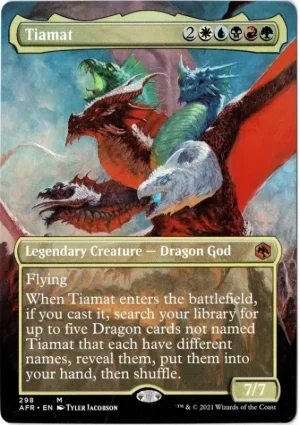 Tiamat (Borderless) from Adventures in the Forgotten Realms Magic the Gathering Proxy