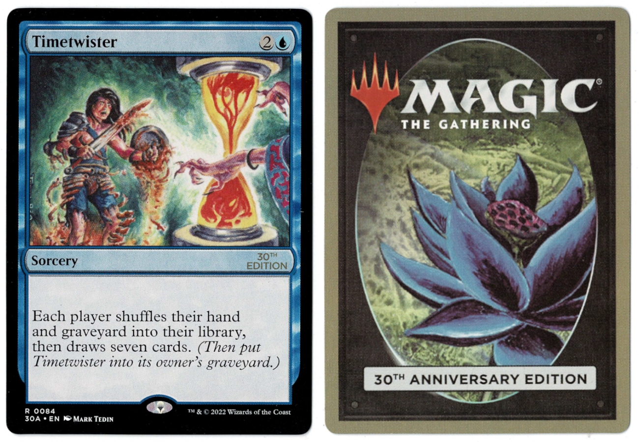 Timetwister from 30th Anniversary Edition Magic the Gathering MTG Proxy  Card with Recessed Hologram