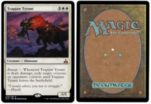 Trapjaw Tyrant from Rivals of Ixalan Magic the Gathering Proxy