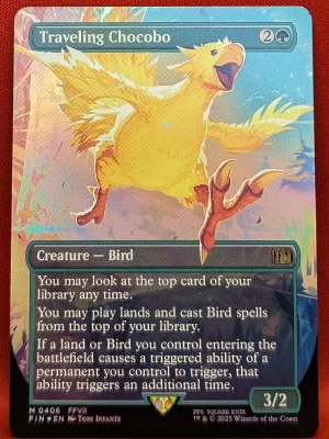 FOIL Traveling Chocobo (Borderless) from FINAL FANTASY Magic the Gathering Proxy