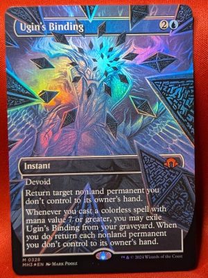 FOIL Ugin's Binding (Borderless) from Modern Horizons 3 Magic the Gathering Proxy