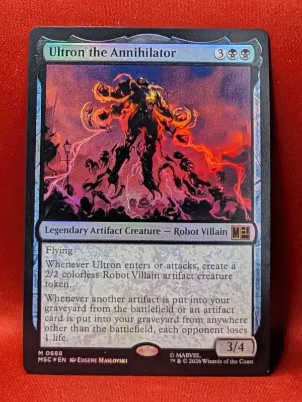 FOIL Ultron the Annihilator from Marvel Super Heroes Commander Magic the Gathering Proxy