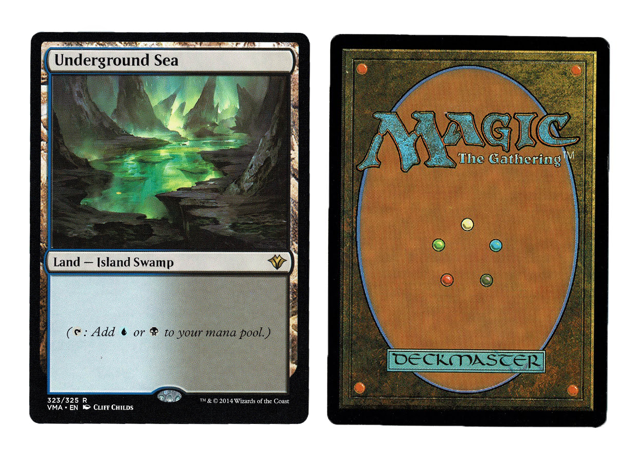MTG MAGIC THE GATHERING GOLD METAL UNDERGROUND SEA DUAL LAND COLLECTIBLE NEW