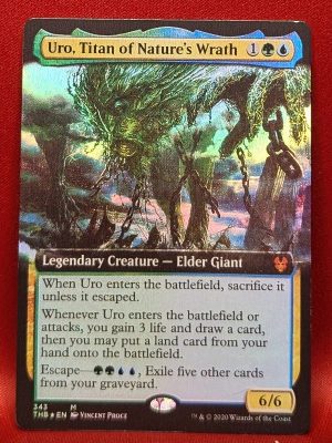FOIL Uro, Titan of Nature’s Wrath (Extended Art) from Theros Beyond Death Magic the Gathering Proxy