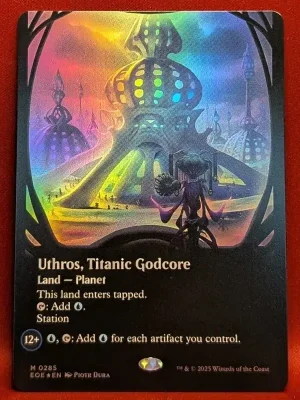 Uthros, Titanic Godcore (Borderless) from Edge of Eternities Magic the Gathering Proxy Copy