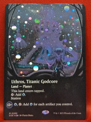 GALAXY FOIL Uthros, Titanic Godcore (Borderless) from Edge of Eternities Magic the Gathering Proxy