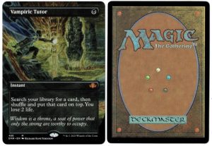 Vampiric Tutor (Borderless) from Dominaria Remastered Magic the Gathering Proxy