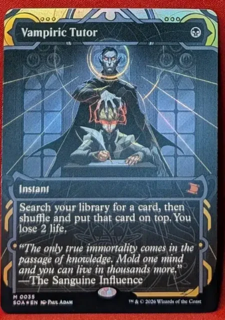 FOIL Vampiric Tutor (Borderless) from Secrets of Strixhaven Mystical Archive Magic the Gathering Proxy