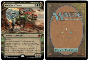 Vaultborn Tyrant (Showcase) from Outlaws of Thunder Junction: The Big Score Magic the Gathering Proxy