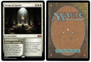 Virtue of Loyalty from Wilds of Eldraine Magic the Gathering Proxy