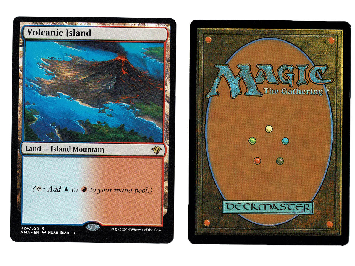 Volcanic Island from Vintage Masters Magic the Gathering MTG Proxy Card  with Recessed Hologram