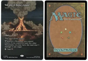 Volcano of Roku's Island (Valakut, the Molten Pinnacle (Borderless)) from Avatar: The Last Airbender: Eternal-Legal Magic the Gathering Proxy