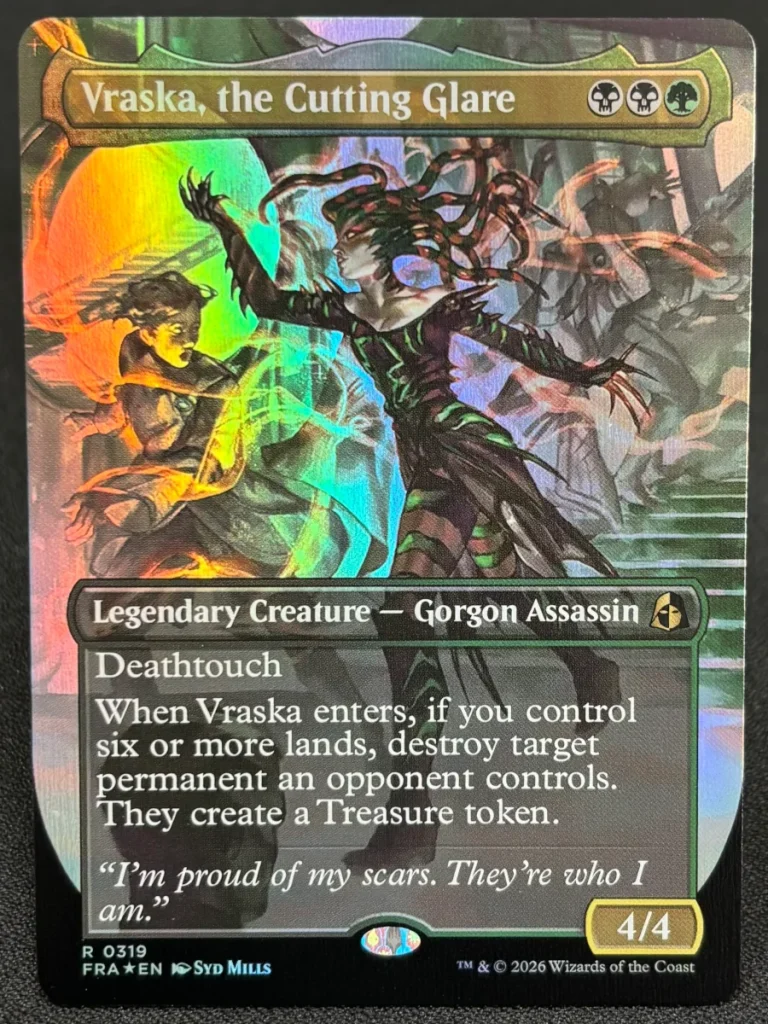 FOIL Vraska, Soul of Stone (Borderless) from Reality Fracture Magic the Gathering Proxy