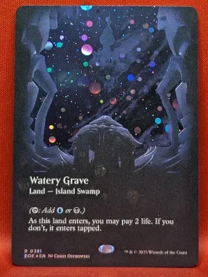 GALAXY FOIL Watery Grave (Borderless) from Edge of Eternities Magic the Gathering Proxy