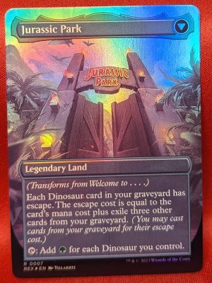 FOIL Welcome to. . . Jurassic Park from Universes Beyond: Jurassic World Collection Magic the Gathering Proxy