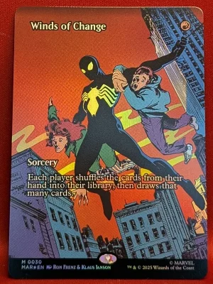 FOIL Winds of Change (Borderless) from Marvel Universe Eternal-Legal Magic the Gathering Proxy