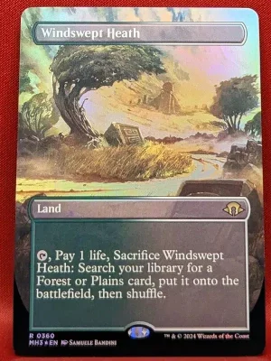 FOIL Windswept Heath (Borderless) from Modern Horizons 3 Magic the Gathering Proxy
