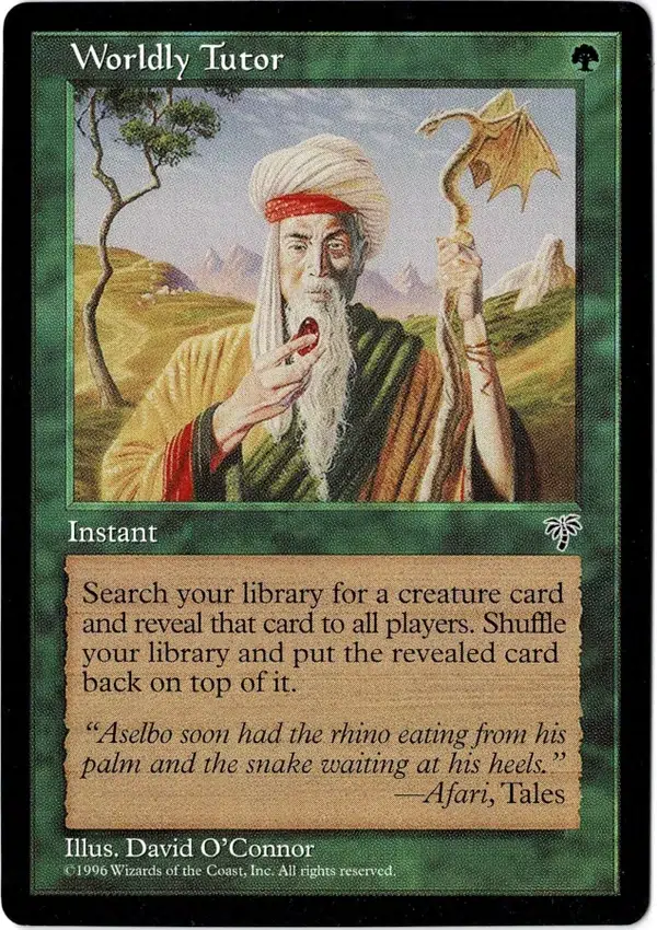 Worldly Tutor Mirage 1 Magic the Gathering Proxy