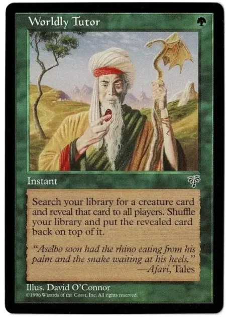 Worldly Tutor Mirage Magic the Gathering Proxy