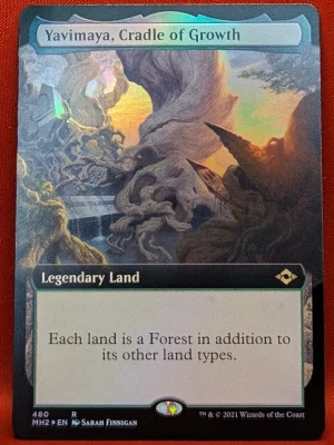 FOIL Yavimaya, Cradle of Growth (Extended Art) from Modern Horizons 2 Magic the Gathering Proxy