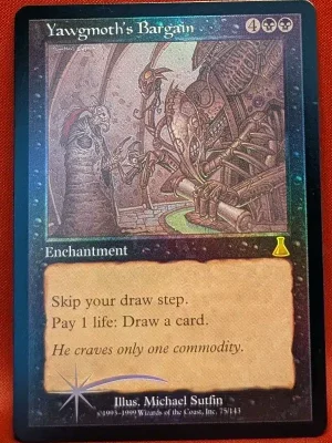 FOIL Yawgmoth's Bargain from Urza's Destiny Magic the Gathering Proxy