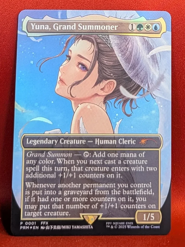 FOIL Yuna, Grand Summoner (Borderless) from WPN & Gateway Promos Magic the Gathering Proxy